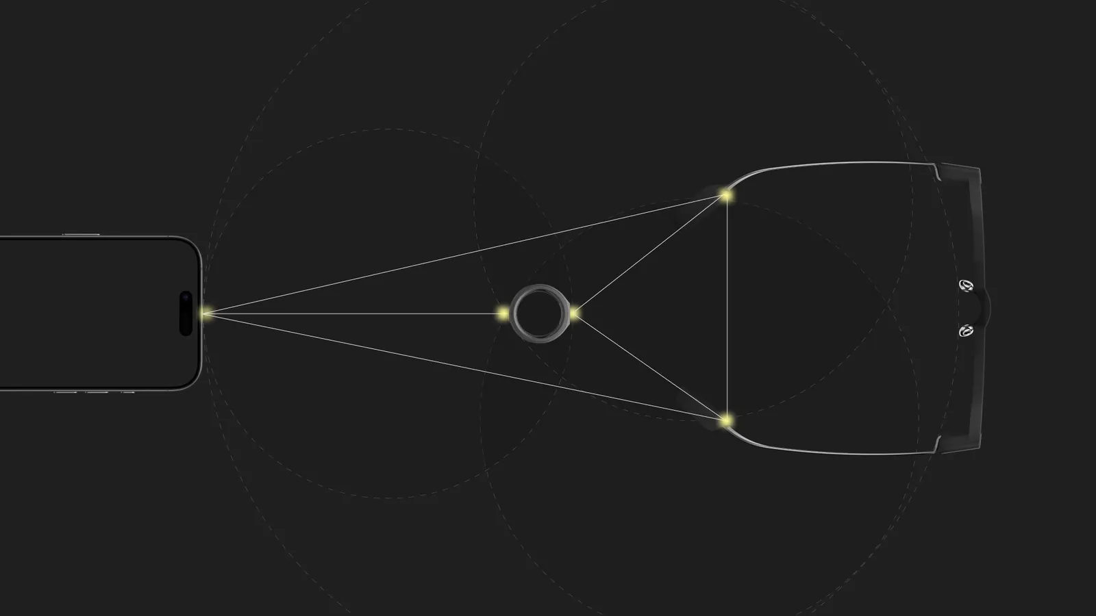 TriSync: Even G2, smartphone ed Even R1 come un unico sistema (grafica originale Even Realities)